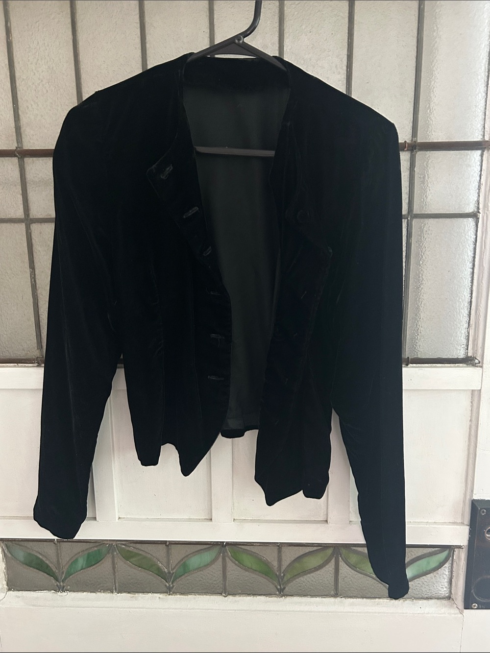 Antique Black Velvet Women's Jacket - Classic Tailored Coat